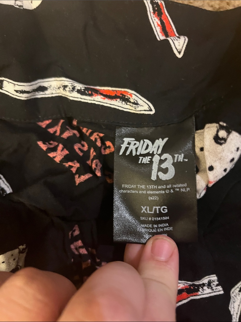 Camp Crystal Lake Black Graphic Button-Down Shirt - Picture 3 of 3